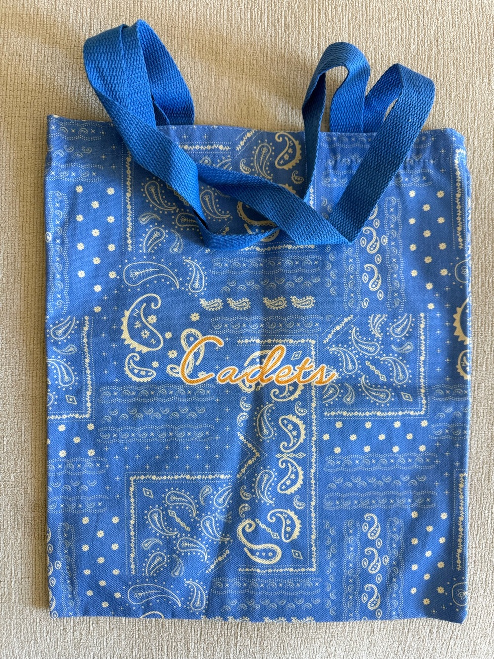 Cadets Small Shopper Tote Blue Paisley